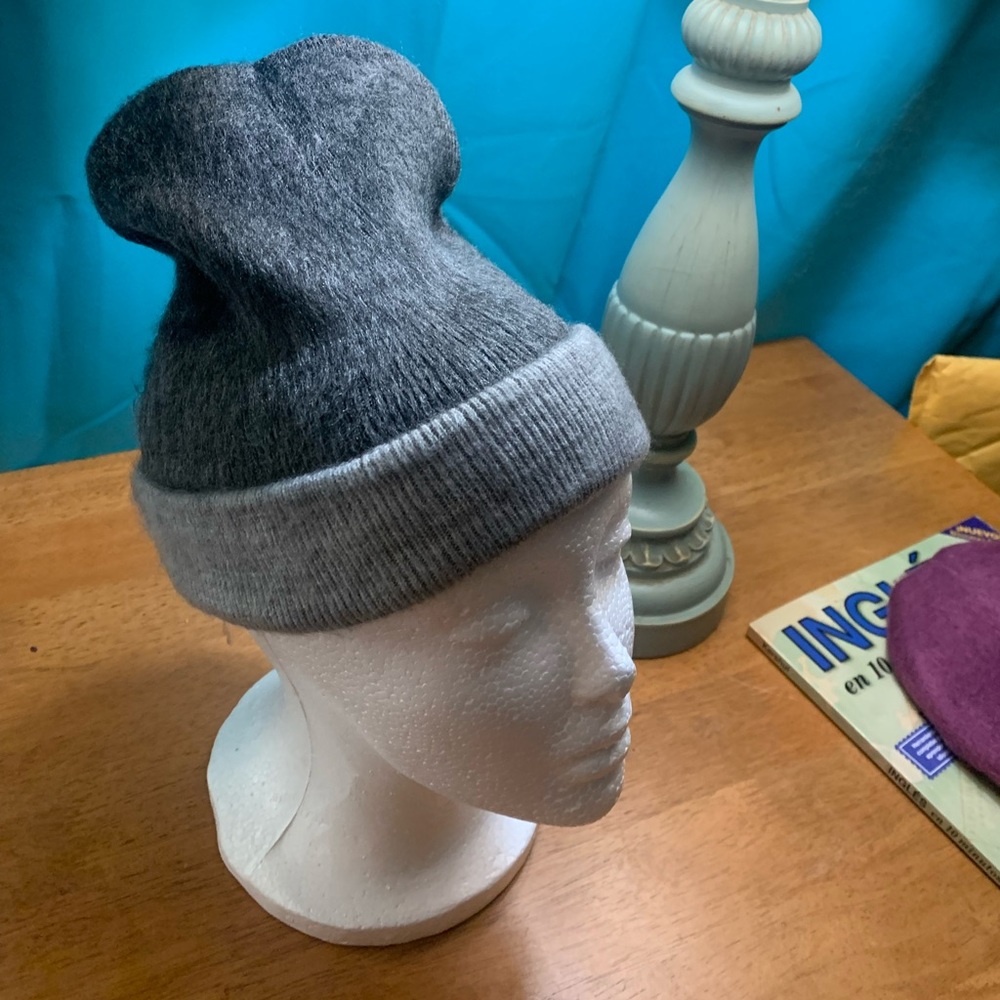 New Dark & Light Gray Andean Highlands Beanie Hat. Reversible like 2 hats in 1.